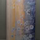 Blue Ocean Sunset Canvas Wall Art for Living Room Abstract Seascape Painting Coastal Beach Wildflowers Picture Natural Sea Landscape Print Sunrise With Yellow Orange Sky Seaside Artwork 20x40inch