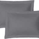 iMaylex Soft and Breathable 100% Egyptian Cotton Envelope Pillow Shams, Silk Like and Cozy Decorative Pillow Covers, Set of 2, Dark Grey, Standard