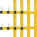 4-Pack Lumber Storage Rack, Wood Storage Racks Wall Mount, Heavy Duty Garage Wood Organizer with 8-Level System, Yellow Utility Rack Organization Up 1600 Lbs, Metal Lumber Shelf for Indoor & Outdoor