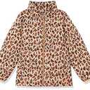 Amazon Essentials Girls' Big Light-Weight Water-Resistant Packable Mock Puffer Jackets, Leopard, Large