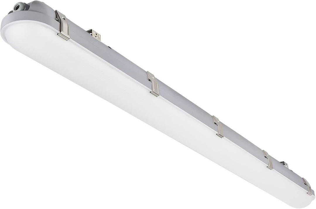 4FT Vapor Tight LED Light Fixture, 60W/50W/40W Wattage Selectable 7200lm 5000K 100-277V, 0-10V Dimmable Vapor Proof LED Light for Car Washes Parking Garages, UL Listed