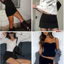 Danysu Stretchy Mini Skorts Low Waist Skirt with Shorts Side Slit 2026 Sports Daily Going Out Outfits (Black, M)