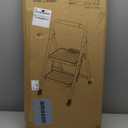 KINGRACK 2 Step Ladder, Sturdy Steel Step Stool with Anti-Slip Wide Pedals, Handrail, Safe-Lock Design, Pass 800lbs Load Testing, Folding Portable Ladder for Multi-Purpose, Home, Kitchen, Black