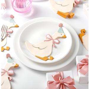 Ctosree 150 Pcs One Silly Goose Paper Napkins Pink Bow Silly Goose Birthday Decorations Disposable Party Napkins Luncheon Dinner Table Supplies for Birthday Baby Shower Party Accessories