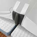 FeelAtHome 3-in-1 Bed Bridge Converter Kit Twin XL to King | Split King Gap Filler with Attached Fitted Sheet & Straps | Adjustable Bed Mattress Connector (White)