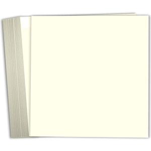 100 x Hamilco 8x8 Cream White Scrapbook Cardstock Paper 80lb Cover Card Stock 100 Pack