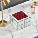 Jewelry Box For Girls Women, Eternal Rose Jewelry Organizer Box, Glass Vintage Rose Jewelry Holder For Earring, Ring, Necklace, Bracelets, Christmas Mother'S Day Valentine Jewelry Gift Box (small)