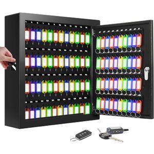100 Keys Key Lock Box, Anti-Theft Key Cabinet with Key Tags, Key Organizer Wall Mount for Car Garage House Rental Office Business