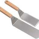 Stainless Steel Spatula Set, Grill Spatula Set with Full Tang Handle & Beveled Edges, Long Wide Spatula for Cast Iron Griddle BBQ Flat Top Grill, Pancake Turner, Smash Burgers Metal Flipper, 2 Pieces