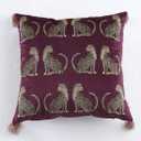 vctops Leopard Printed Throw Pillow Cover with Tassels Super Soft Velvet Animal Pattern Decorative Square Cushion Case Pillowcase (Wine Red, 18"x18")