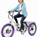 ANCHEER Electric Tricycle for Adults, Peak 600W Folding Electric Trike, 24" 499Wh Ebike for Seniors, 15.5MPH Electric Bike, Removable Battery, 3 Wheel, LCD, Rear Differential, Basket