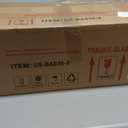 Ceramic Bathroom Sink, White Marble Boat Shape Above Counter Porcelain Vessel Sink with Black Faucet and Pop up drain Set