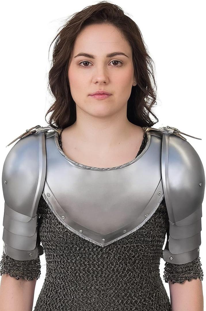 Medieval Iron Gorget Spaulders Arm Shoulder Set Viking Crusader Pauldrons Armor
