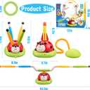 Engfa 3 in 1 Musical Jump, Toss Ring Game and Stomping Launch Rocket Launcher for Kids Toys for Girls Boys 3-5, Sports & Outdoors Toy for Ages 5-7 with Remote Control Outside Toys for Kids Ages 4-8