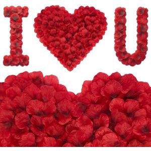 3 x 2400 Dark Red Rose Petals,Artificial Roses Petals for Valentines Day,Romantic Night,Wedding - Fake Roses Flower Petals for Party,Anniversary Decorations