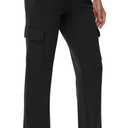 TBMPOY Women's Cargo Sweatpants Straight Leg High Waisted Wide Leg Athletic Pants Zipper Pockets Bottom Trendy Black M (Black, XL)