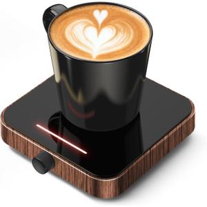 Maestri House Mug Warmer, Electric Coffee Cup Warmer for Desk with 3-Temp Settings,Auto Shut Off, Constant Temperature Heating for Beverage, Milk, Tea and Hot Chocolate at Home & Office (Wood Grain)