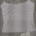 REORIA Women's Sexy Halter Backless Double Lined Tank Top Y2k Trendy Camisole Crop Tops (White)