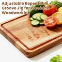 11 PCS Adjustable Juice Groove Router Jig with Inch Scale, 29" x 22" Juice Groove Jig for Cutting Board, Wooden Router Guide for Making Square Recesses