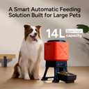14L Automatic Dog Feeder for Large Breed Extra Large Capacity, Anti-Blockage, Timed Auto Dog Food Dispenser, Dual Power Supply, Stainless Steel Bowl