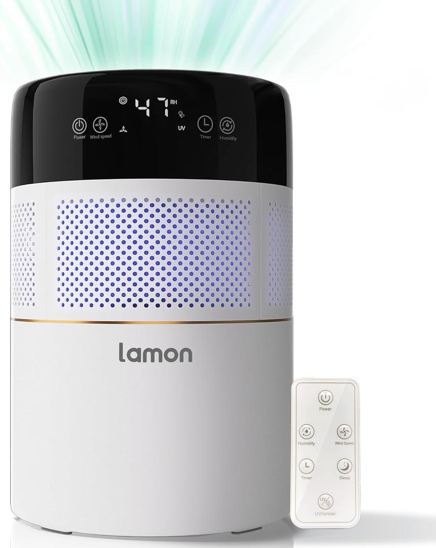 Lamon Evaporative Humidifier, 400ml/H Cool Moisture Humidifier and Air Purifier with Anion & Filter for Baby, Kid Bedroom, Quiet Work Humidifiers, 4.5L
