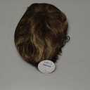 TISHINING Pixie Cut Brown Short Hair Wigs for White Women with Bangs Brown Mixed Blonde Highlights Layered Natural Looking Synthetic Hair Replacement Wigs for Daily Party Use