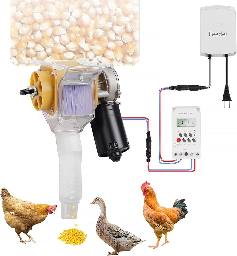 Automatic Chicken Feeder16 Groups Timed FeederAutomatic Poultry Feeder for Chickens, Ducks, Geese, Pigeons, Dogs, Fish, Cat