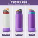 3 x yoelike Grid Silicone Boot for Owala Water Bottle, Anti-Slip Protective Sleeve for FreeSip/Twist/Flip, Bottom Bumper Cover for Watter Bottle Accessories (40 Ounces, Diamond - purple)
