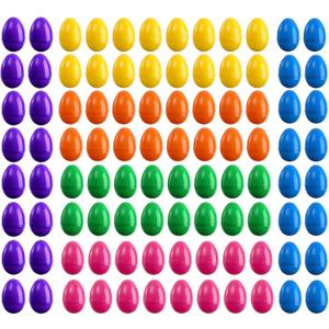 TOPZEA 96 Pack Plastic Easter Egg, 3" Surprise Easter Eggs Hinged Vibrant Empty Fillable Egg, Bulk Easter Basket Stuffers Stocking Fillers for Easter Egg Hunt, Party Favors, Carnival Prizes, 6 Color