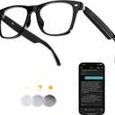 Ai Wireless Bluetooth Translation Smart Glasses with 140+ Languages Real-Time Translation for Men/Women,Travelling/Business Communicating/Driving(E13+AI+Color Change Lenses+Black)