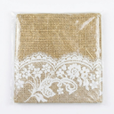 Burlap Table Runner with Lace Rustic Hessian Overlocked Edges for Weddings, Home Decoration and Crafts