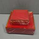 Liacere 100PCS Red and Gold Square Plastic Plates-50PCS Heavy Duty 9.5inch Disposable Dinner Plates and 50PCS 6inch Red Dessert Plate - Gold Plastic Plate for Party&Wedding&Christmas