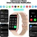 Smart Watch Fitness Tracker Make/Answer calls for Women Men with Heart Rate Blood Oxygen Sleep Monitor Sports Modes Step Calorie Counter IP68 Waterproof for Android Phones iPhone (Rectangle, Pink)