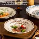 Dinner Plates, Ceramic Plates Set of 4, Round Plates Set, Floral Dessert Plate, Porcelain, Dishwasher Safe
