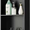 FIESONO Stainless Steel Shower Niche, 12" x 24" No Tile Needed Recessed Wall Niche with Shelf for Bathroom Storage (Matte Black)