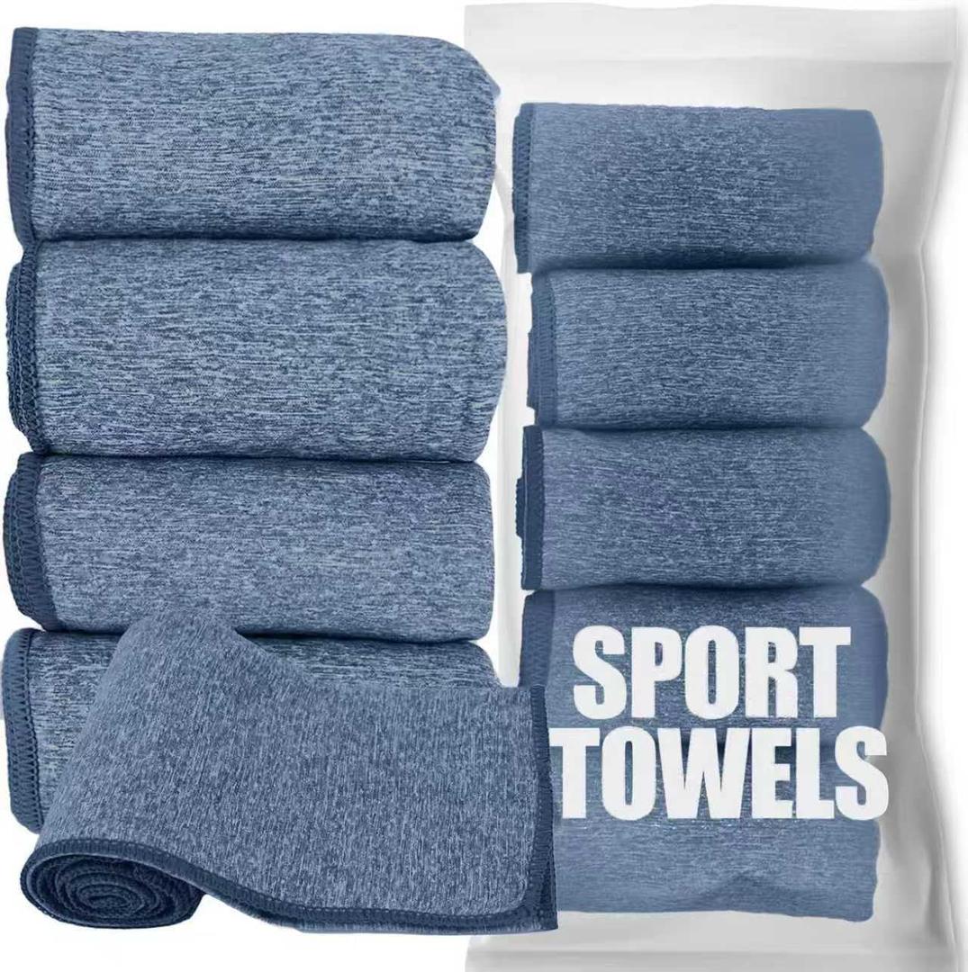 Microfiber Quick Dry Gym Towel, Lint Free Odor-Free Absorbent Fiber, Fast Drying, Men & Women Workout Gear for Body Sweat, Working Out, Towels (Blue, 5Pack - 16 * 27Inch)