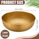 Pickmesh 2 Pcs 14 Inch Gold Hammered Bowls for Wedding Washing Foot Large Metal Decorative Serving Bowls Round Hammered Metal Bowl for Foot Washing Ceremony, Religious Ceremonies