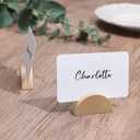 UNIQOOO 10 Set 2" Arch Birch Wood Stand with Cards |1.2mm Slot, for Name Cards, Solid Wood Place Card Holder, Photo Display Stand | for Event Decor, Retail Shop, Cafe Restaurant Menu, Business Card, Name Tag