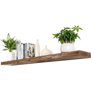 Rusitc Floating Shelves 48 inch Long 8 "deep Set of 1, Heavy Duty Wood Wall Mounted Shelves for Bathroom Living Room Kitchen,Book Shelves with Thickened Hidden Bracket-Walnut