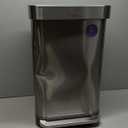 simplehuman 45 Liter / 12 Gallon Rectangular Hands-Free Kitchen Step Trash Can with Soft-Close Lid, Brushed Stainless Steel
