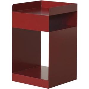 3-Tier Metal Nightstand, Mobile Side Table with Rolling Wheels, Space-Saving End Table for Bedroom Living Room Small Spaces