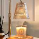 Candle Warmer Lamp with Timer, Dimmable Candle Warmer for Home Decor, Birthday Gifts for Women Mom, Adjustable Height Wax Melt Warmer with 2 Bulbs (Gold)
