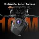 Action Camera 4K60fps Underwater - IPX7 10M Waterproof Action Cameras, 48MP Touchscreen Sports Camera with 6-Axis Stabilization, 8X Zoom WiFi Camera for Diving, Cycling, Outdoor Sports