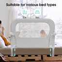 NUTIKAS Baby Bed Rail Guard for Toddlers - 35.1" Toddler Bed Side Rails for Crib, Twin, Full, Queen Bunk Size Bed Swing Down Bedrail Extral Tall Child Safety Side Railing Guards for Kids