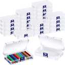 25 Pcs Plastic Crayon Box with Lid, Clear Crayon Organizer Crayon Holder Case Crayon Storage Containers for School Office Supplies Storage Organizer (25)