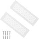 PATIKIL 10 x 3 Inch Door Air Vent Cover, 2 Pcs Heavy Duty Aluminum Grille Ventilation Cover Louvered with Mounting Screws for Cabinet Wardrobe Door, White