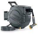 Retractable Garden Hose Reel 1/2 in x 100 ft, 2025 Upgraded Dual Ratchet Lock UV & Freeze Protection Brass Seal Slow Retraction Anti-Tangle Hose 180°Swivel Reinforced Scaffold Wall Mount
