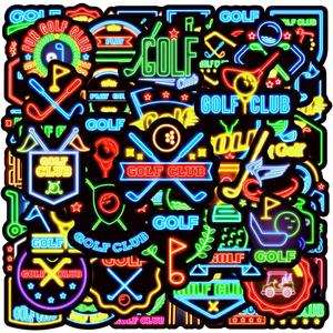 2 x 100pcs Neon Golf Waterproof Vinyl Stickers - Golf Decorations & Party Favors Gifts for Laptop, Water Bottle, Skateboard