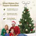 HUTHDAK Large Glitter Silver Bow Christmas Tree Topper,9.4 Inch Metal Tree Topper,Silver Bow Christmas Decorations for Xmas Home Decor Holiday Party Indoor Outdoor Shop Office