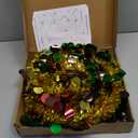 N&T NIETING Pop Up Christmas Tree with Lights, Collapsible Tinsel Xmas Tree Decorations, Pencil Christmas Tree Skinny Tree for Holiday Xmas Home Office Decor, 5Ft, Gold